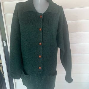 Women’s Woolrich Vintage 90’s wool green button up long cardigan sweater…